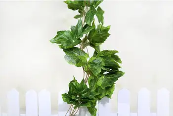 5 KS 260cm Umelé Rastliny Viniča z Hodvábu Hroznové Listy Garland Faux Simulácia Kvet Ratan Domov Svadobné dekorácie