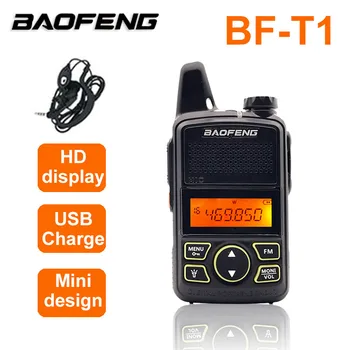 5 KS Baofeng BF-T1 Mini Walkie Talkie UHF Deti Rozhlasovej Stanice Ručné bf t1 VF Vysielač Ham CB obojsmerné Rádiové Comunicador USB