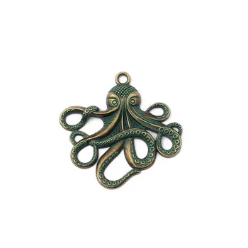 5 ks DIY Verdigris Patinou Á Octopus Prívesky Korálky pre Vintage Steampunk Náhrdelník Šperky Predpoklady