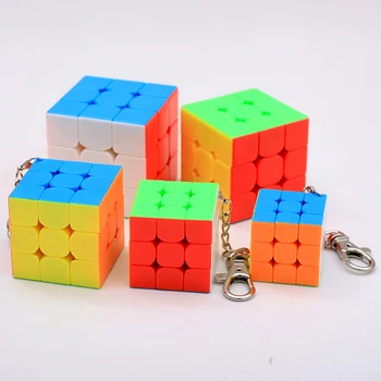5 ks Mini 3x3x3 Rýchlosť Magic Cube S Kľúčom Nastaviť Zväzok Moyu Mofang Jiaoshi MF3S 3x3 Neo Cubo Stickerless Set S Darčekovej krabičke