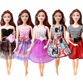 5 Ks Móda na Denné Nosenie Ležérne Oblečenie Vesta Košele, Sukne, Nohavice, Šaty domček pre bábiky Príslušenstvo, Oblečenie pre Bábiku Barbie