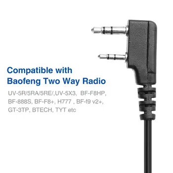 5 ks Originál Baofeng UV5R Ručný Mikrofón, Reproduktor, MIKROFÓN pre Baofeng Prenosné Rádio UV-5R BF-888S BF-UVB3 Plus Walkie Talkie