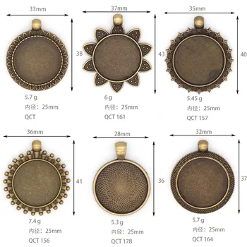 5 ks Prívesok Base čo pre šperky 25 mm Guľatý Prívesok, Ručne vyrábané DIY náhrdelník