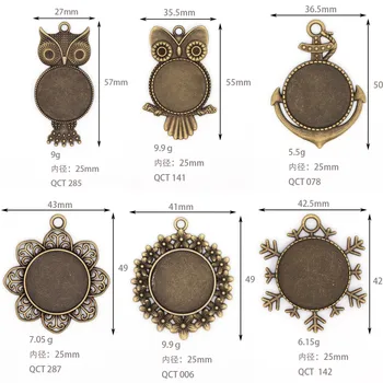 5 ks Prívesok Base čo pre šperky 25 mm Guľatý Prívesok, Ručne vyrábané DIY náhrdelník