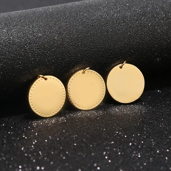 5 ks/set 20 mm Gold tón nehrdzavejúcej ocele Kolo Prázdne Razenie Štítkov Otvor Pre DIY Šperky Robiť