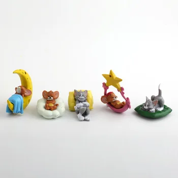 5 ks/set Cartoon Tom & Jerry Mačku a Myš Mini PVC Údaje Deti Hračky, Bábiky Vianočný darček