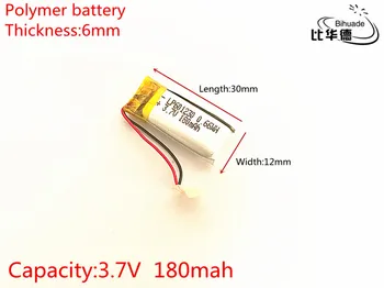 5 ks/veľa 3,7 V 180mAh 601230 Lithium Polymer Li-Po li ion Nabíjateľnú Batériu buniek Pre Mp3 MP4 MP5 GPS, PSP, mobilné bluetooth