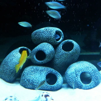 5 ks/veľa 9*7.5*4cm Živice Simulácia Kameň Akvarijné Ryby Nádrž Dekorácie Pleskáč Cichlidae Vodné Zvieratá Plodiť Miesto oddychovej zóny