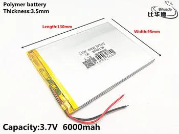 5 ks/veľa Dobrých Qulity veľkú kapacitu, 3,7 V 3595130 6000 mah každý tablet univerzálny nabíjateľné lítiové batérie