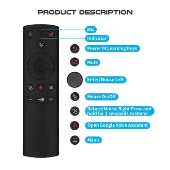 5 ks/veľa G21 Vzduchu myši Gyro Hlasové Ovládanie IR vzdelávania Diaľkové ovládanie Google Asistent Smart remote pre Mi Okno S Android tv