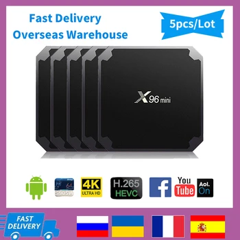 5 ks X96 mini Android 9.0 Smart tv box Amlogic S905W Quad Core 4K Media Player 1080P HD Youtube, Google X96mini Smart Set-Top-Box