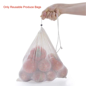 5 ks Zero Waste Oka Viacúčelový Opakovane Vyrábať Tašky Zrastov Organickej Bavlny Hromadné Skladovanie S Šnúrkou Zeleniny, Ovocie