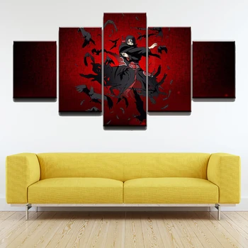 5 Kusov Plátno na Maľovanie Rámec Itachi Uchiha Naruto Stenu Umenie Abstraktné Dekor Modulárny Obrázky Obývacia Izba HD Tlačí Na Darček