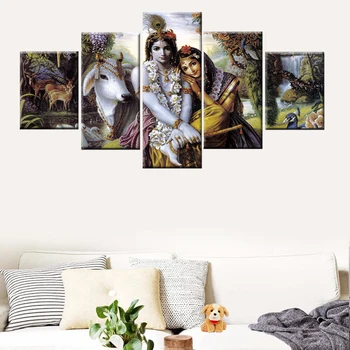 5 kusov Shiva Ganeš Krišnovi obrázok modulárny domáce dekorácie plagát plátno, maľovanie na steny v obývacej izbe umenie HD tlač