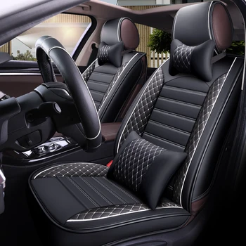 5 miest/set auto kryt sedadla pu kožené auto-zahŕňa čierne vankúše plášť v auto zahŕňa autá styling pre a3 4 ibiza kia ceed gg