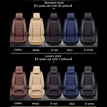5 miest/set auto kryt sedadla pu kožené auto-zahŕňa čierne vankúše plášť v auto zahŕňa autá styling pre a3 4 ibiza kia ceed gg