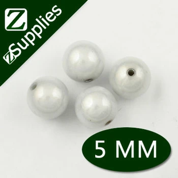 5 mm Hladké Biele Okrúhle Zázrak, Korálky, Akryl Perle Magique Veľkoobchod Guľôčku v Perličiek