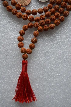 5 Mukhi 108 Rudraksha korálky Malé Shiva Slzy Náhrdelník bodhi Malá Guľôčka Prírodnej Indickej Semená Jogy Budhistické Šperky strane kontted