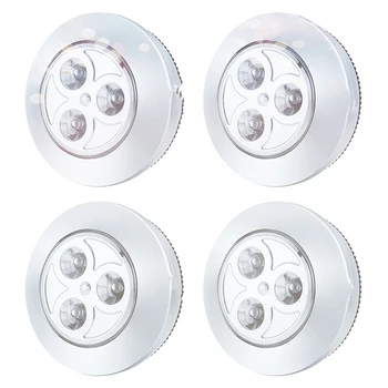 5 Pack LED Batériou Napájaný Bezdrôtový Noc Stlačte tlačidlo Ťuknite na položku Lampa nalepovacie Push Bezpečné Svetlá pre Predsieň, Kuchyňa Spálňa Kúpeľňa Skrine
