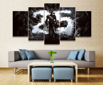 5 Panel Doom Eterna Hra Plagát Vytlačené Plátno Maľby Na Steny V Obývacej Izbe Art Decor Obrázok Diel Plagát