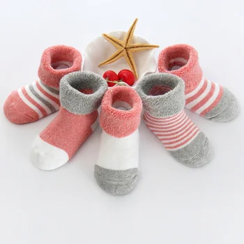 5 Párov Baby Ponožky Chlapci Dievčatá Cartoon Candy Farby Ponožky Nastaviť Bavlna Teplé Podlahy Anti-slip Ponožky Leg Warmer