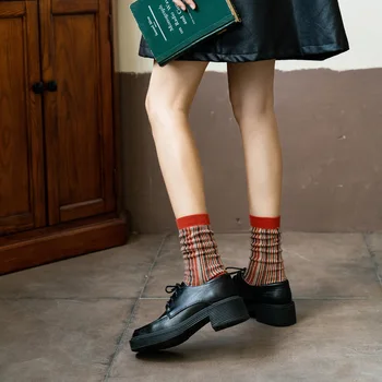 5 Párov Dúha Farieb Zvislý Pruh Žena Ponožky Bavlna Streetwear Módy Kvalitné Ponožky Womne Kawaii a Vtipné B90201