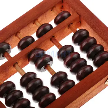 5 Riadkov Vintage Čínsky Drevené Guľôčky Aritmetický Abacus s Box Klasickej Starovekej Kalkulačka Výpočtu Nástroj Collectables