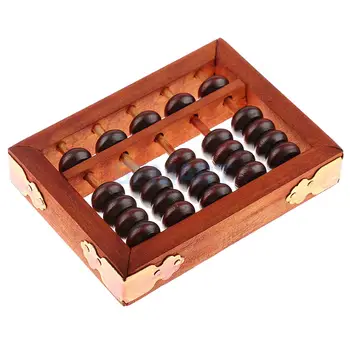 5 Riadkov Vintage Čínsky Drevené Guľôčky Aritmetický Abacus s Box Klasickej Starovekej Kalkulačka Výpočtu Nástroj Collectables