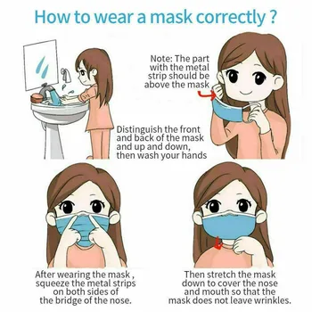 50/100KS hlavový most máscara маски masque Jednorazové Masku na Tvár Občianskej biela ochranná maska Denta Priemyselné 3Ply Ucho Slučky Máscara
