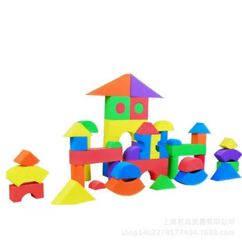 50 KS Dieťa Farebné Bloky Zodpovedajúce Triedenie EVA Bezpečné Vzdelávacie Hračka Geometrie Tvaru Školenia Box Stavebné Bloky Cvičenie