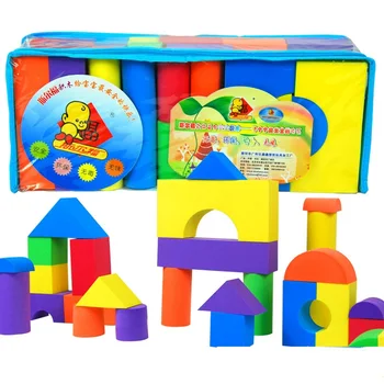 50 KS Dieťa Farebné Bloky Zodpovedajúce Triedenie EVA Bezpečné Vzdelávacie Hračka Geometrie Tvaru Školenia Box Stavebné Bloky Cvičenie