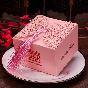 50 ks/veľa Strapce Dekorácie, Svadobné Koláčiky Box Úložný Organizátor Pre Dar Tradičnom Čínskom Štýle Svadobné Zdvorilosti Dekorácie