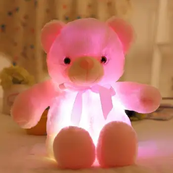 50 rozsvieti LED macko Vypchaté Zvieratá Plyšové Hračky Farebné Žiariace macko Vianočný Darček pre Deti