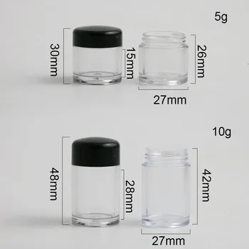 50 X 5g 10 g číreho Plastu AKO Prášok Vzorky Jar Prášok Prípade 1 3 12 Otvorov, Clear Black Spp Kozmetické Cestovné Prázdne Prášok Jar