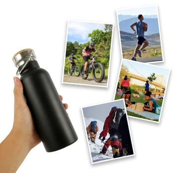 500/750/1000ML Nehrdzavejúcej Ocele Prenosné Fľaše Vody Bambusu Veko Športové Fľaše nepriepustných Cestovanie na Bicykli Turistika Kempovanie Fľaše
