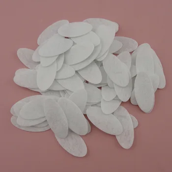 500PCS 1,8 cm* 4.0 cm biele Oválne Plstené Podložky Záplaty pre DIY Odev, ozdoby Non-tkané Nášivka na kvet,oválne non-ženy podložky
