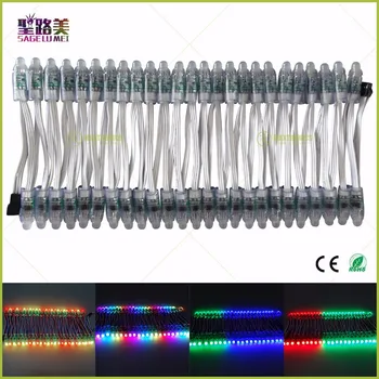 500pcs/veľa Vianočné Dovolenku led Pixel svetlo Adresný DC5V 12V 12mm ws2811 ic LED Modul, Čierna/Zelená/Biela/RWB Drôty Reťazec