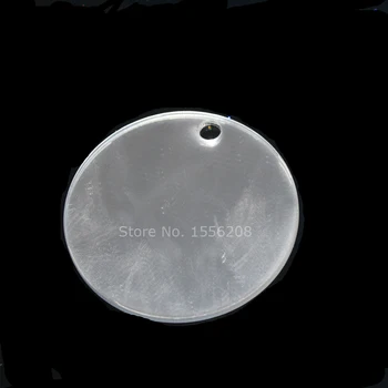 50mm Akryl Zrkadlo Prívesky Kruh, Kolo Keychains S Otvorom Výrez 2 cm Priemer