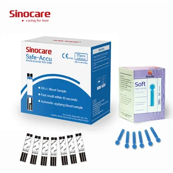 (50pcs/100ks/200pcs) Sinocare Safe-Accu Oddelené hladiny Glukózy v Krvi Testovacie Prúžky a Lancets pre Diabetes Tester