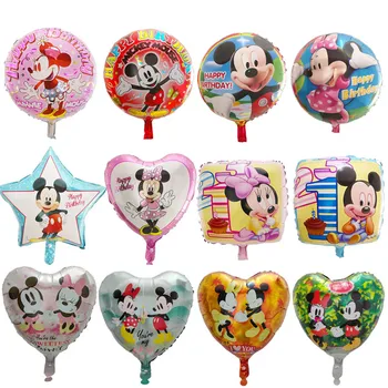 50pcs 18-palcové Disney Mickey Minnie Mouse Balóny Deti Detská Narodeninová párty Dekorácie Balóny Deti Mini Mickey Hračky, kreslené Darček