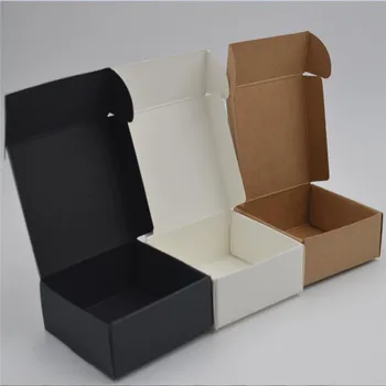 50pcs 19 veľkosti Black papierových obalov plavidlá box,biela kraft darčekové balenie papiera, kartónu,čierny papier, mydlo darčekový balíček box