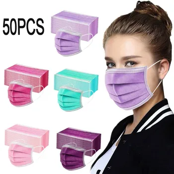 50PCS Antivirus Maska Ženy, Muža Pevných Maska Medica Jednorazové Masku na Tvár Bezpečnosti Zdravé Maska 3Ply Ucho Slučky Anti-PM2.5 Maska Masque