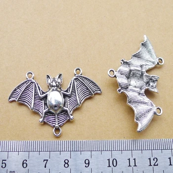 50pcs Bat Charms 30 mm x 48 mm DIY Šperky Čo Prívesok antique silver farba
