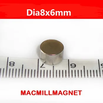 50pcs dia8x6mm Trvalé Neodýmu Magnet magnetické tlačidlo D8*6 Disku Vzácnych Silný Trvalý Magnet Materiál