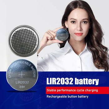50pcs LIR2032 3.6 V, tlačidlo batérie Machinable spájkovanie nohy Nabíjateľnú batériu, Vymeňte CR2032