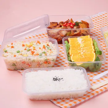 50pcs/pack Hrubý Disponibilný Lunch Box Potravín Package Takeaway Plastové Fast Food Ovocný Šalát Skladovanie S Vekom