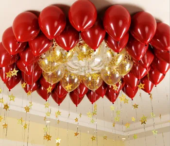 50pcs Rubínovo Červené Latexové Balóny Láska Srdce Nafukovacie Vzduchu Hélium Balón Valentína svadby Manželstva Svadobné Party Decor
