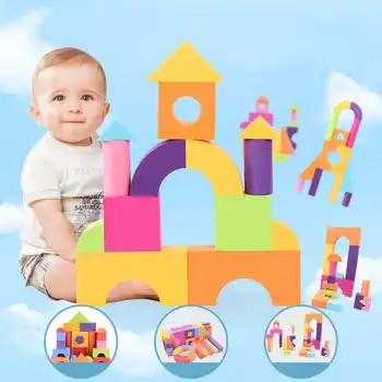 50Pcs/set Montessori Stavebné Bloky Dieťa Veľkých Blokov, Vzdelávacie Hračky pre Deti, EVA Predstierať, že Klasické Kocky, Hračky Hrať Hru