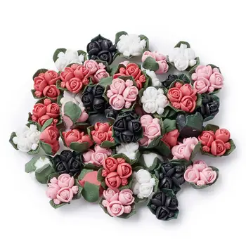 50pcs/set Zmiešané Farby Ručné Porcelánu Cabochons Čína Hliny Kvet Korálky pre Šperky Predpoklady