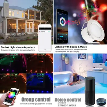 50pcs/veľa Smart WIFI Phone Ovládanie RGB/RGBW 31mm 12V Nepremokavé Terasa, Schodisko, Krok LED Palube Železničnej Svetlá pre Alexa GoogleHome